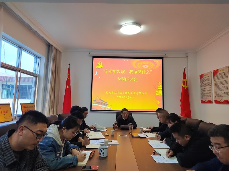 【“三抓三促”行動(dòng)進(jìn)行時(shí)】市龍江城鄉(xiāng)集團(tuán)開(kāi)展“隴南要發(fā)展，我該謀什么”——圍繞“加快集團(tuán)公司高質(zhì)量發(fā)展，我該謀什么”專(zhuān)題研討